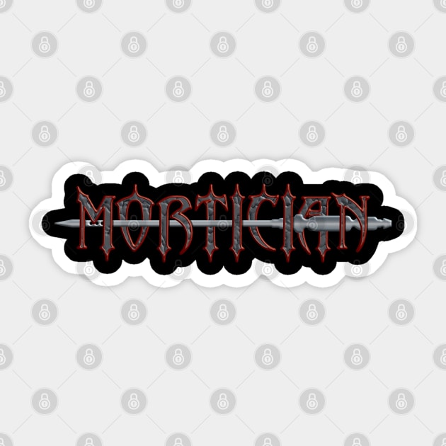 Mortician with Trocar Embalming Tool Sticker by Graveyard Gossip